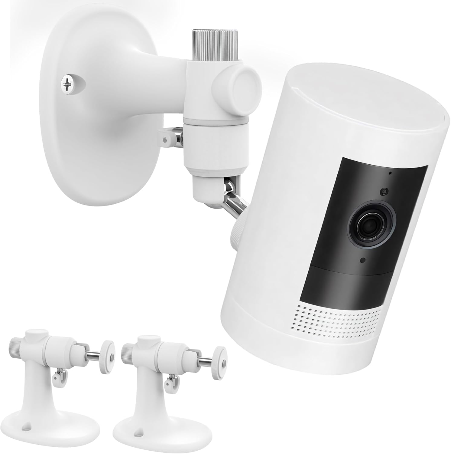 Kidjoyo wall mount bracket front view showing white minimalist cylindrical design