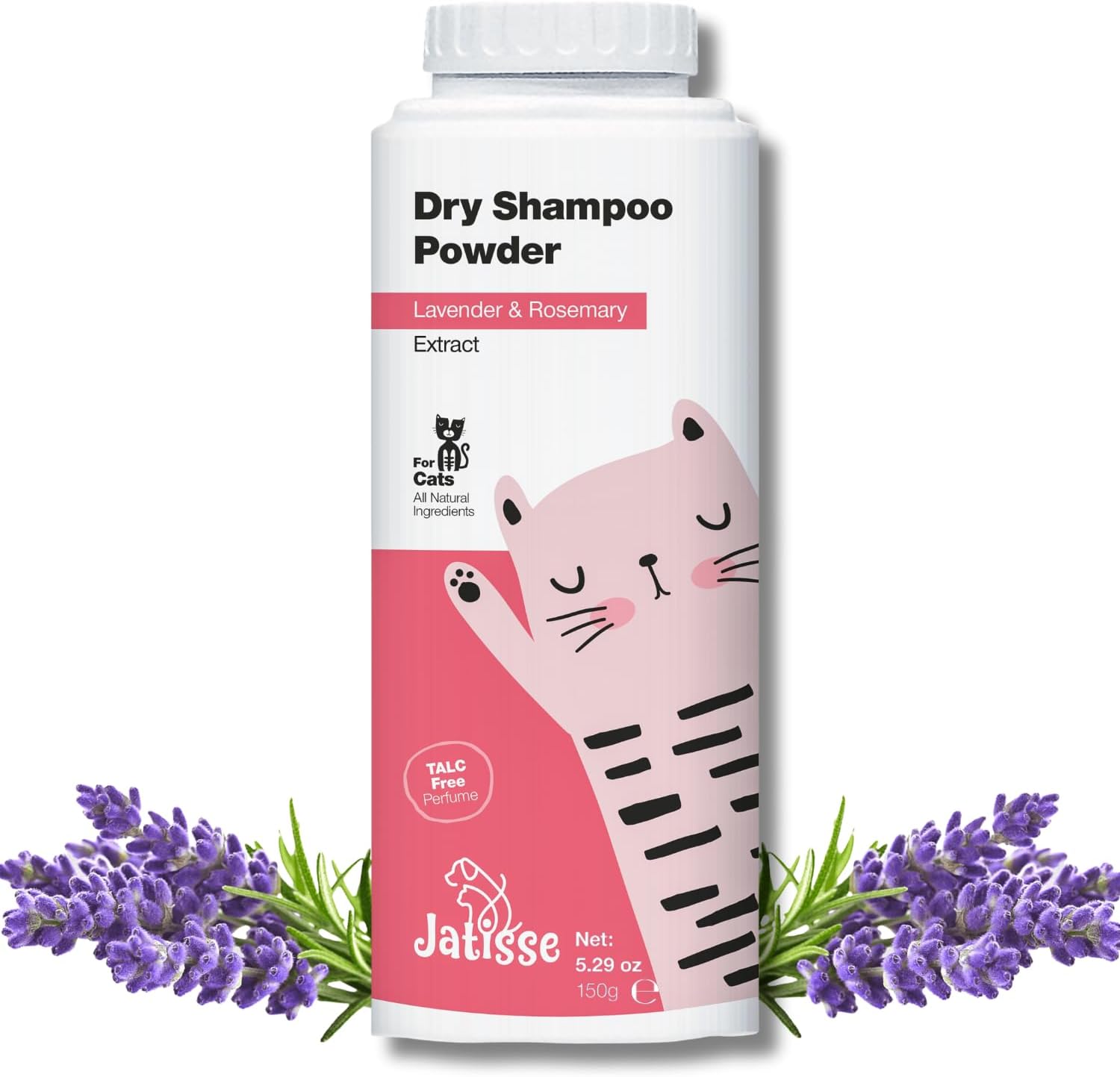 Jatisse Cat Dry Shampoo Powder front view waterless grooming for sensitive skin
