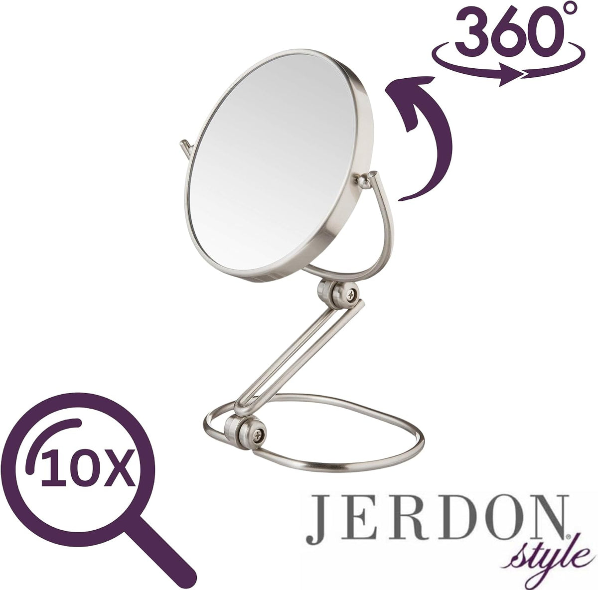 Jerdon mirror with included velveteen travel storage pouch