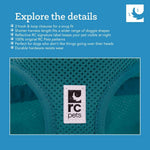 Black breathable air mesh fabric detail of RC Pet harness