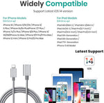 MeloAudio 6.6FT Braid Extension Cord Cable Charging Sync Video & Audio Compatible with iOS Devices (Phone/Pad/Pod), Male to Female Dock Cable Extender Connector Case Adapter (Gray) - Image 6