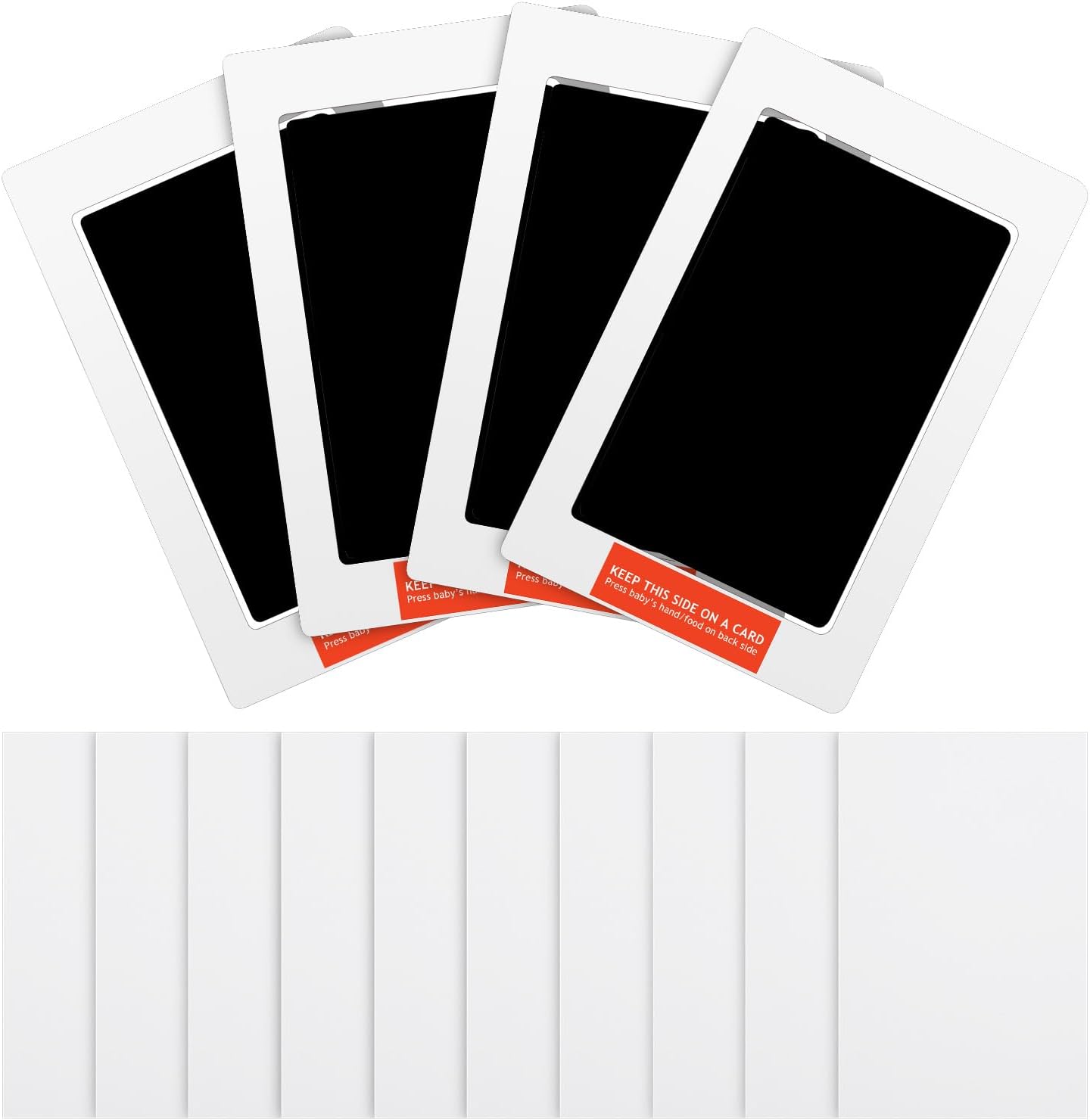 Outus 14 Piece Paw Print Kit front view showing multicolor inkless pads and premium blank white cards.