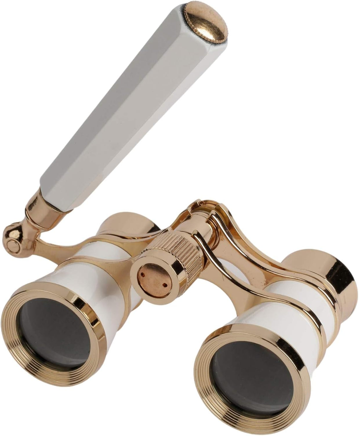 Marsrut Ultra HD Opera Theatre Binocular Glasses front view in elegant white and gold