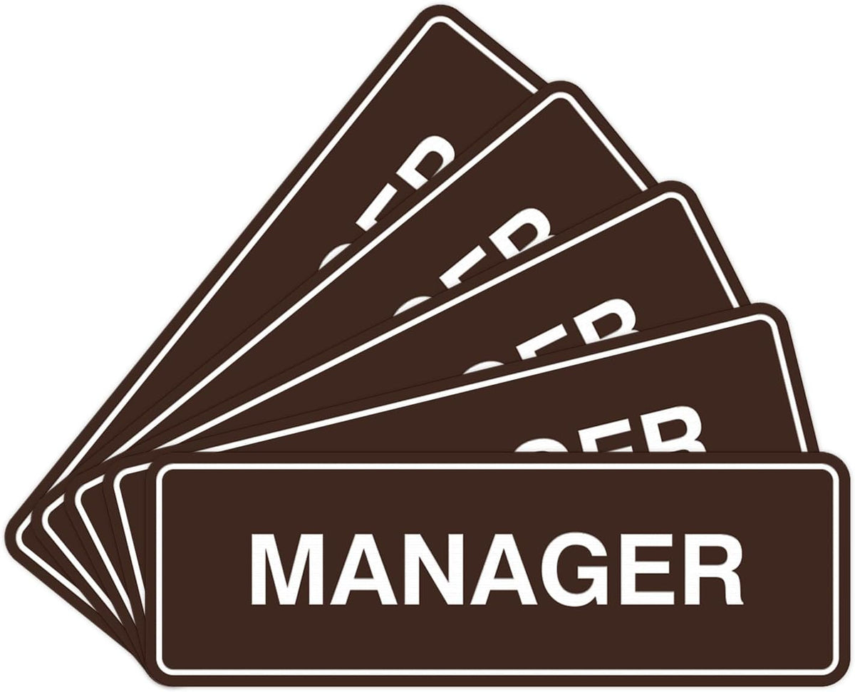 Standard Manager Door/Wall Sign - Red/Gold - Large - Image 13