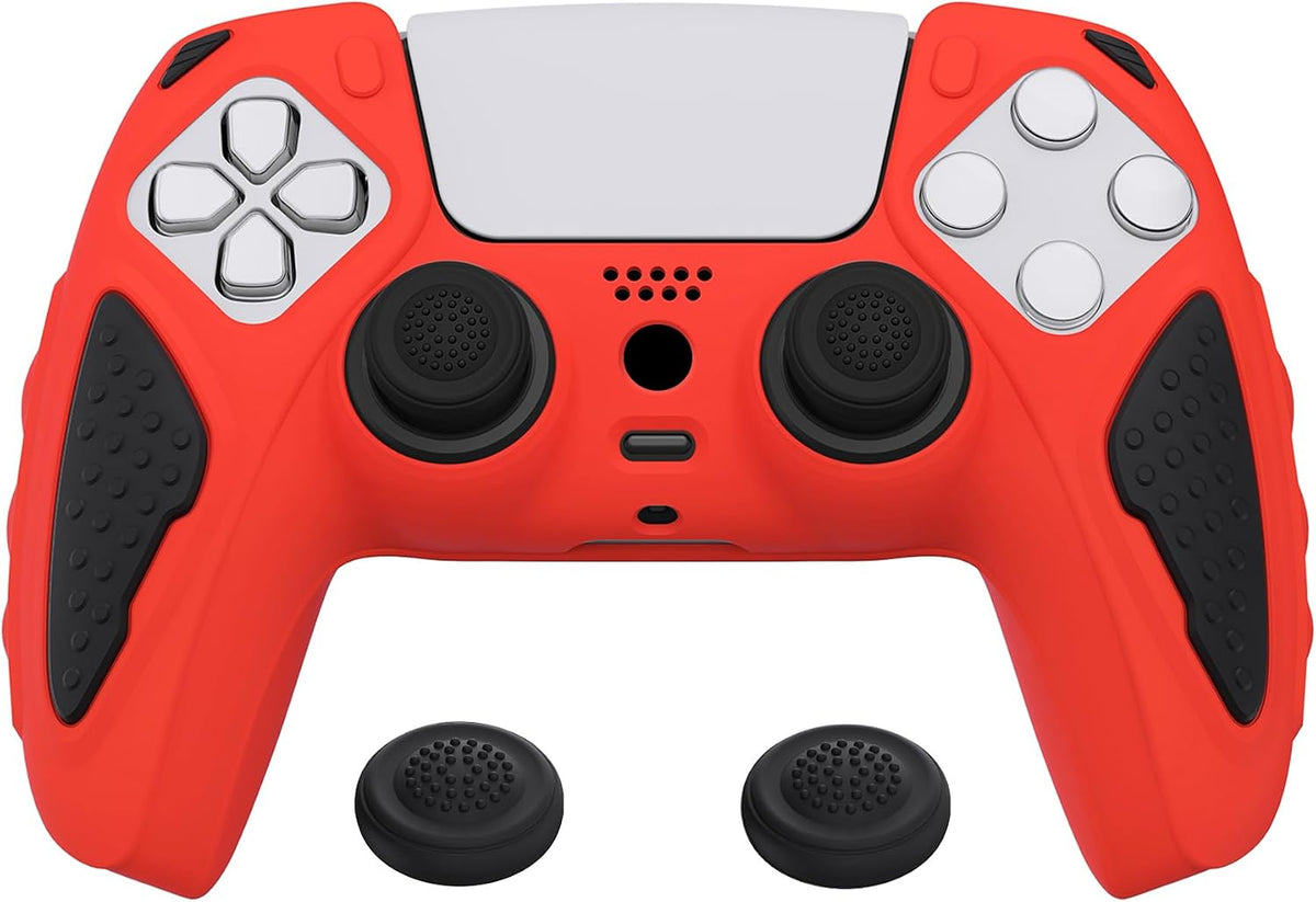 PlayVital Knight Edition Templeton Gray & Jade Grey Two Tone Anti-Slip Silicone Cover Skin for ps5 Controller, Soft Rubber Case for ps5 Wireless Controller with Thumb Grip Caps - Image 12