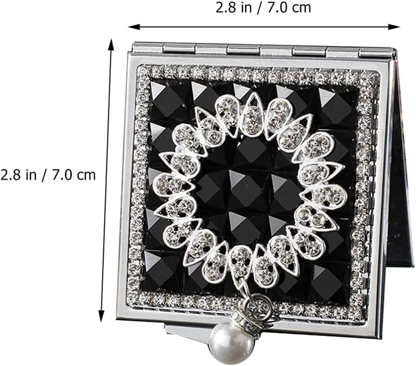 Heallily vintage double-sided travel mirror open display