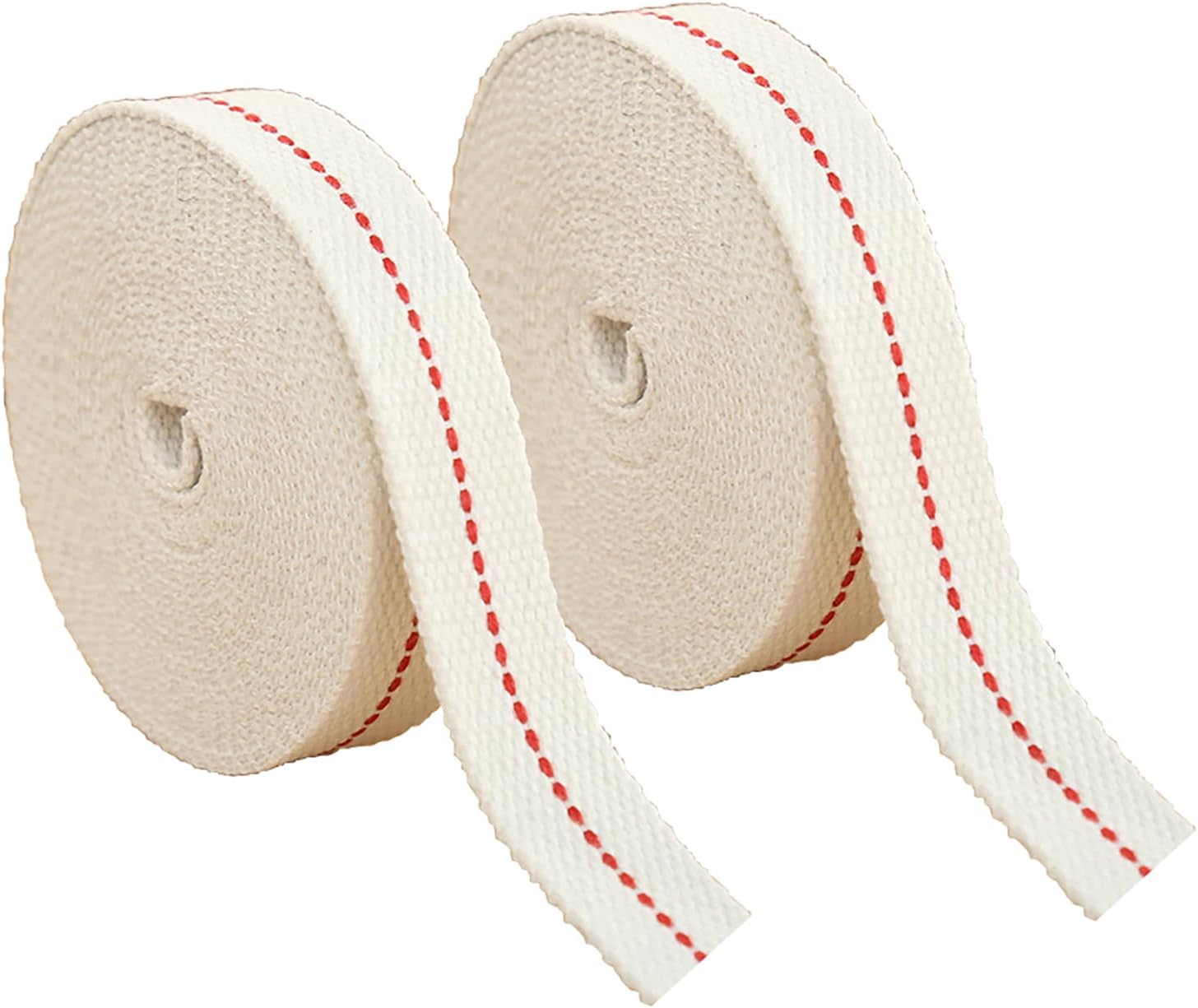 1/2in Oil Lamp Wicks/Nature Cotton Wick for Kerosene Lamp and Hurricane Lamp Wicks/Total Length 13ft/2rolls (Width: 1/2") - Image 1