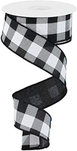 Close-up of gingham pattern on polyester canvas fabric ribbon