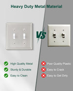 Treewell 2-gang light switch cover plate back side metal construction