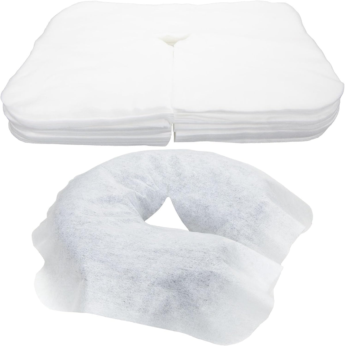 ForPro Professional Collection Massage Face Rest Covers front view of 100 count pack for professional spa hygiene