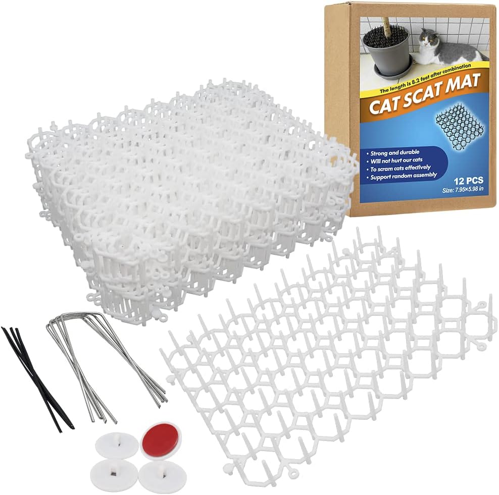 Full contents of Ley's 12 pack cat deterrent mat set