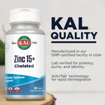 Kal zinc bottle back label showing importer details