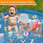 Inflatable toddler pool with alphabet and animal theme illustrations
