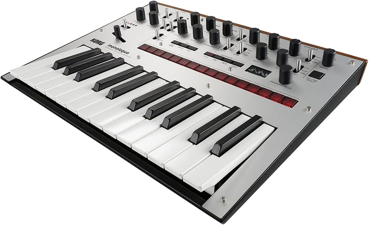 Korg Monologue silver synthesizer OLED oscilloscope display screen