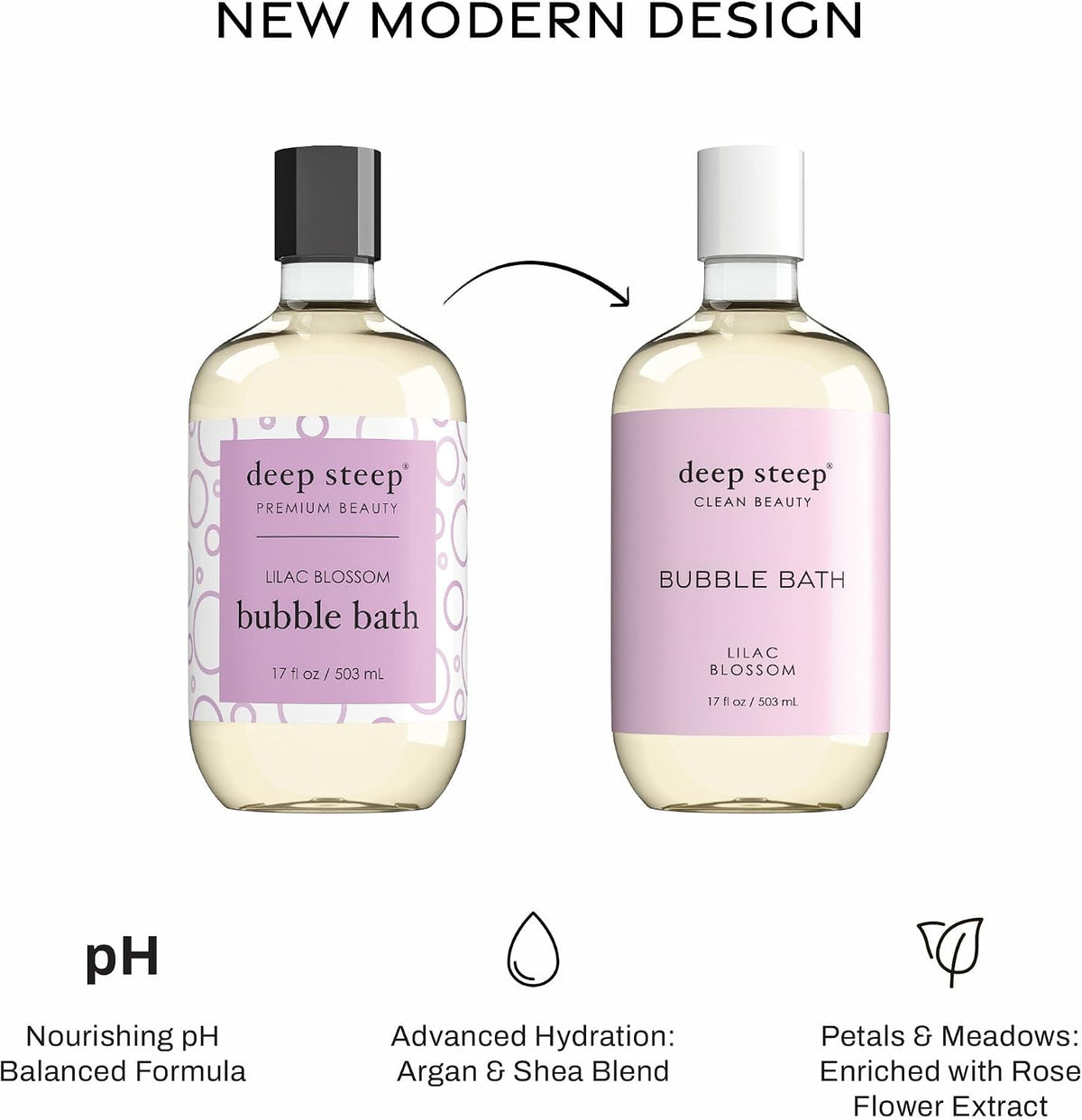 Deep Steep moisturizing bubble bath label close up