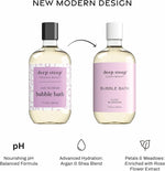 Deep Steep Lilac Blossom Bubble Bath side profile showing liquid texture