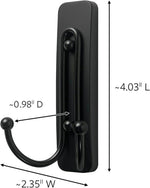 Command double prong hook showing matte black metal finish
