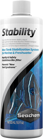 Seachem Stability 500 ml front view water treatment bottle