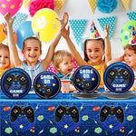 Gisgfim video game birthday party supplies flat lay