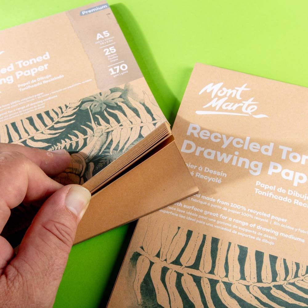 Mont Marte recycled art pad back cover specifications