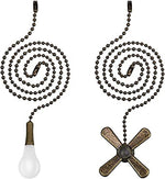 Ceiling Fan Pull Chain, 2pcs 3mm Diameter Beaded Ball Fan Pull Chain , 13.6 Inches Fan Pulls Set with ConnectorNickel - Image 10
