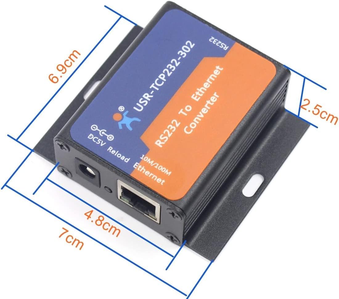 PUSR RS232 to TCP IP converter module top housing angle