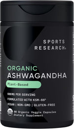 Organic Ashwagandha 600 mg and melatonin free sleep complex supplement facts.