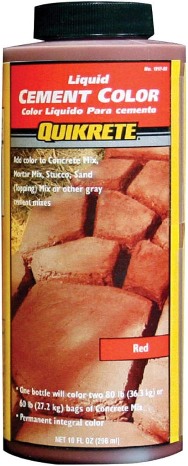 Quikrete liquid cement color red container top view