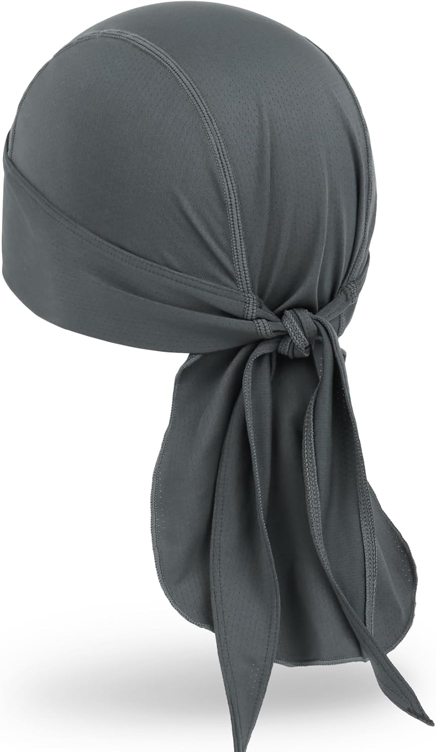 MELASA cooling do rag skull cap helmet liner front view in gray fabric