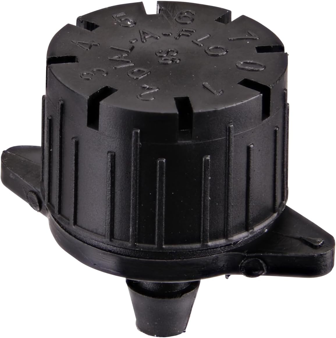 Raindrip adjustable flow bubbler front view commercial emitter