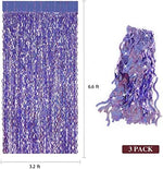 Wavy design purple tinsel curtain for birthday photo booth background