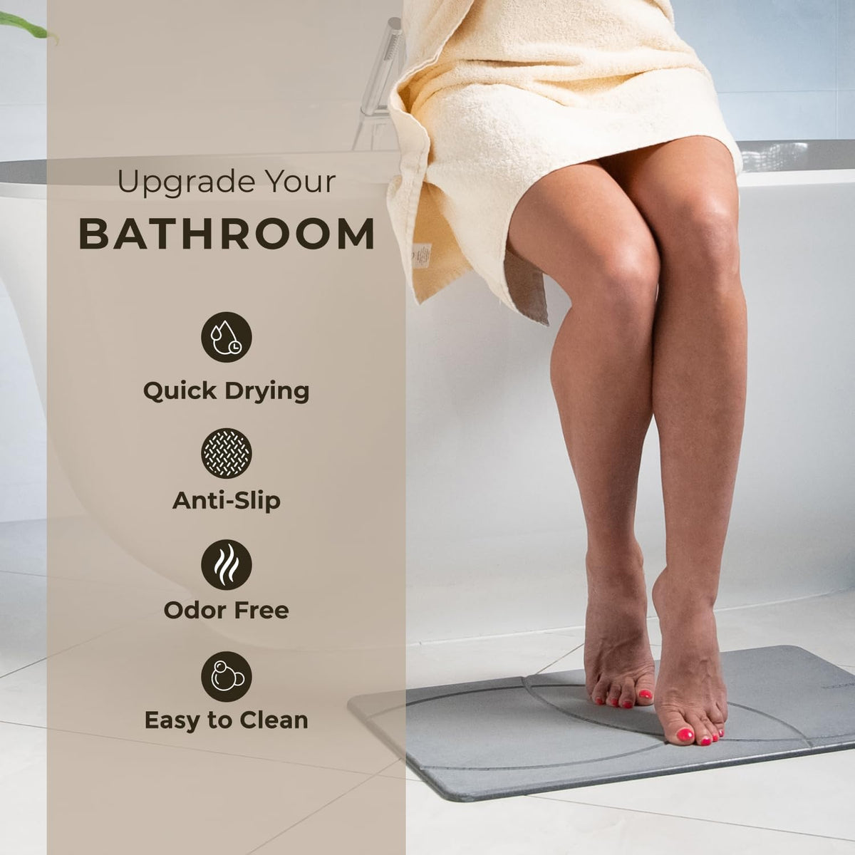TOSORO diatomaceous earth shower mat surface texture detail