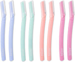 Bliss Stainless Steel Disposable Dermaplaning Tools 8 pack front view showing pastel colored facial razors