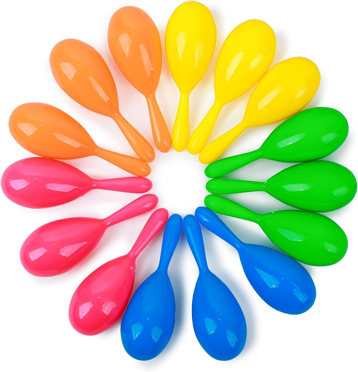 LovesTown 15 pieces mini colorful maracas set front view