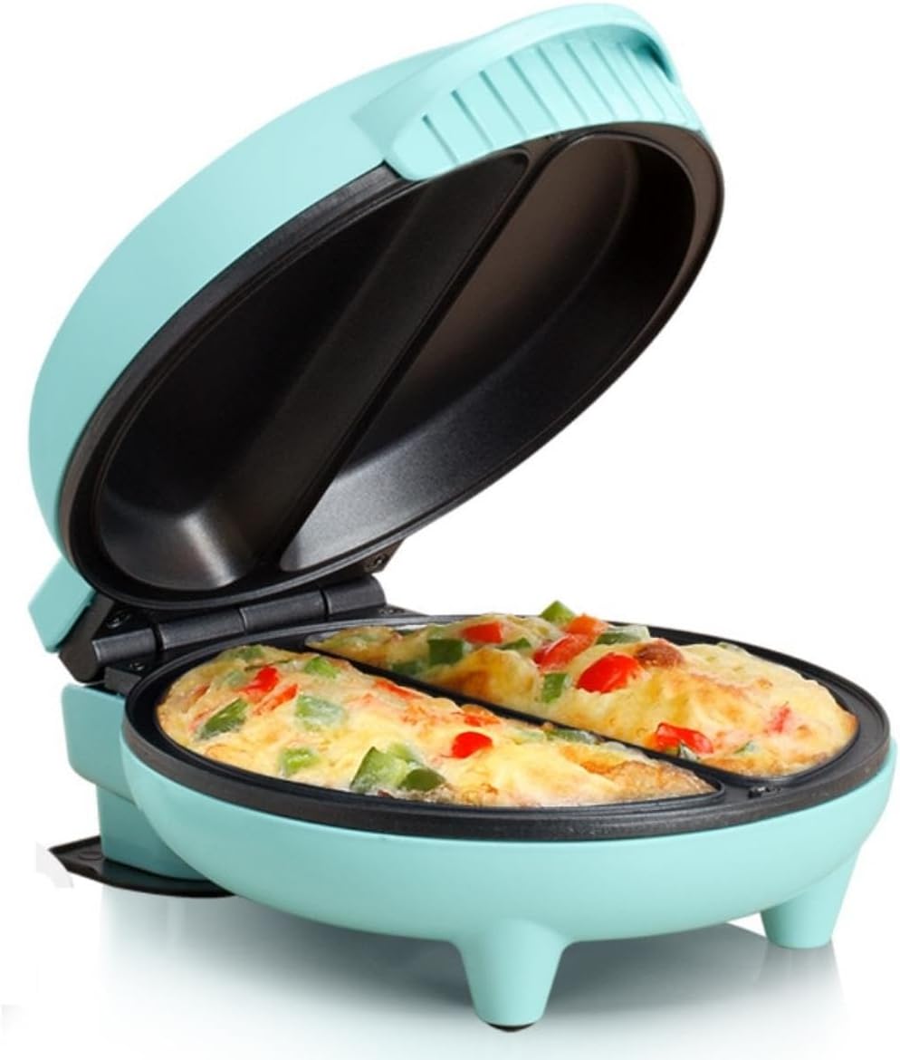 Holstein Housewares Stainless Steel 2 Section Omelet & Frittata Maker, Non Stick Coating, Easy To Clean, Indicator Lights, Compact Storage, Prepare Versatile Recipes in Minutes. 2 Portions, Black - Image 10