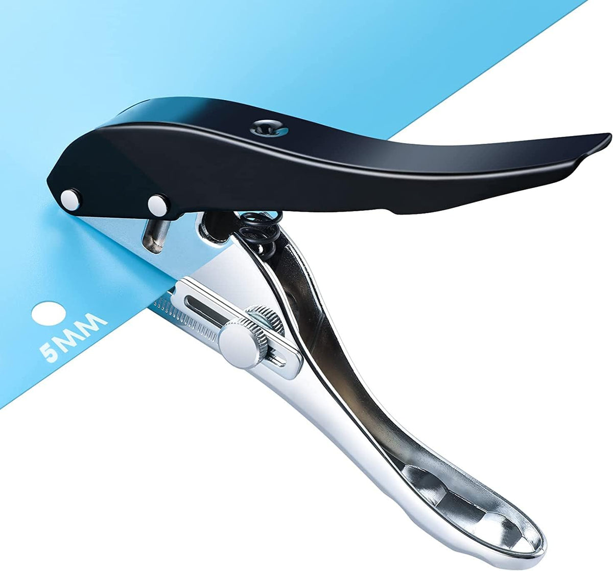 Single Hole Punch - Heavy Duty Paper Puncher for Tags, Cards, Plastic, Cardboard - Portable Hand Held - Image 9