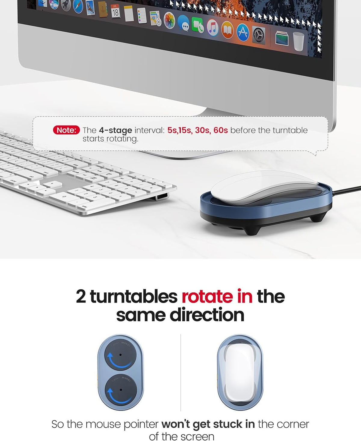 Vaydeer dual turntable device with wireless optical mouse