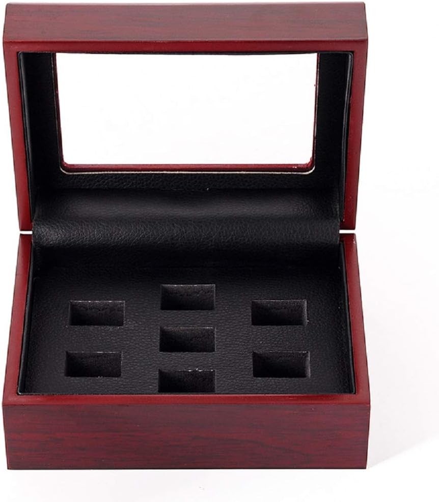 JunningGor 7 hole wooden ring display case open view