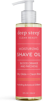 Deep Steep Moisturizing Shave Oil Bottle Showing Hyaluronic Acid And Niacinamide Ingredients