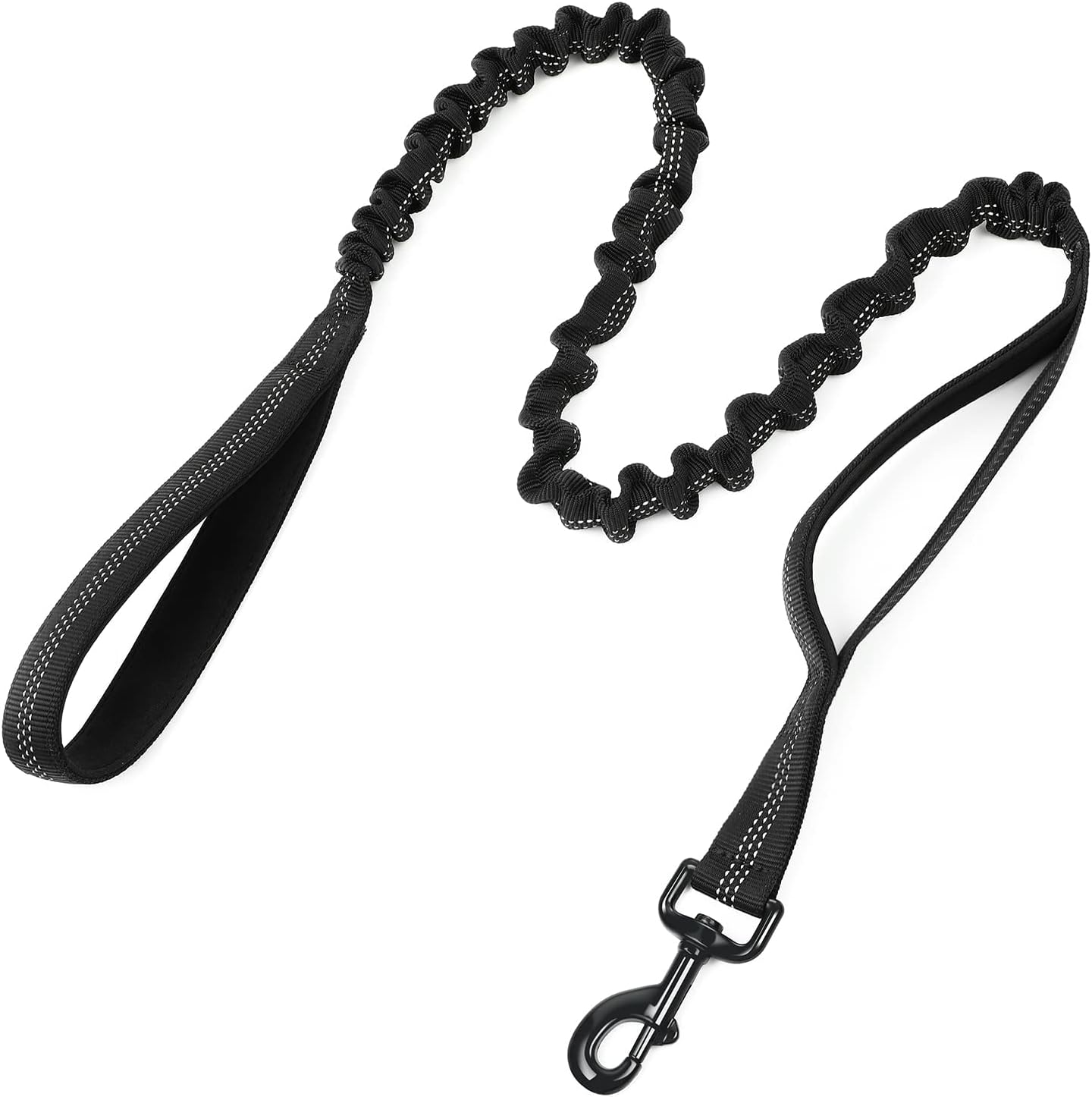 Rabbitgoo tactical bungee dog leash front view premium heavy duty pet lead