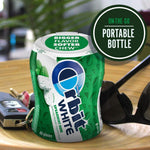 Orbit White Spearmint Sugar Free Chewing Gum bottle placed inside a car cup holder