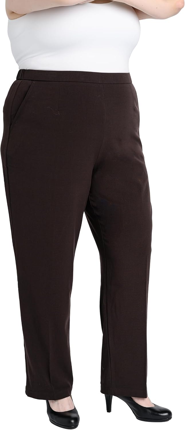 Briggs New York women's plus size pull on dress pant front view workwear