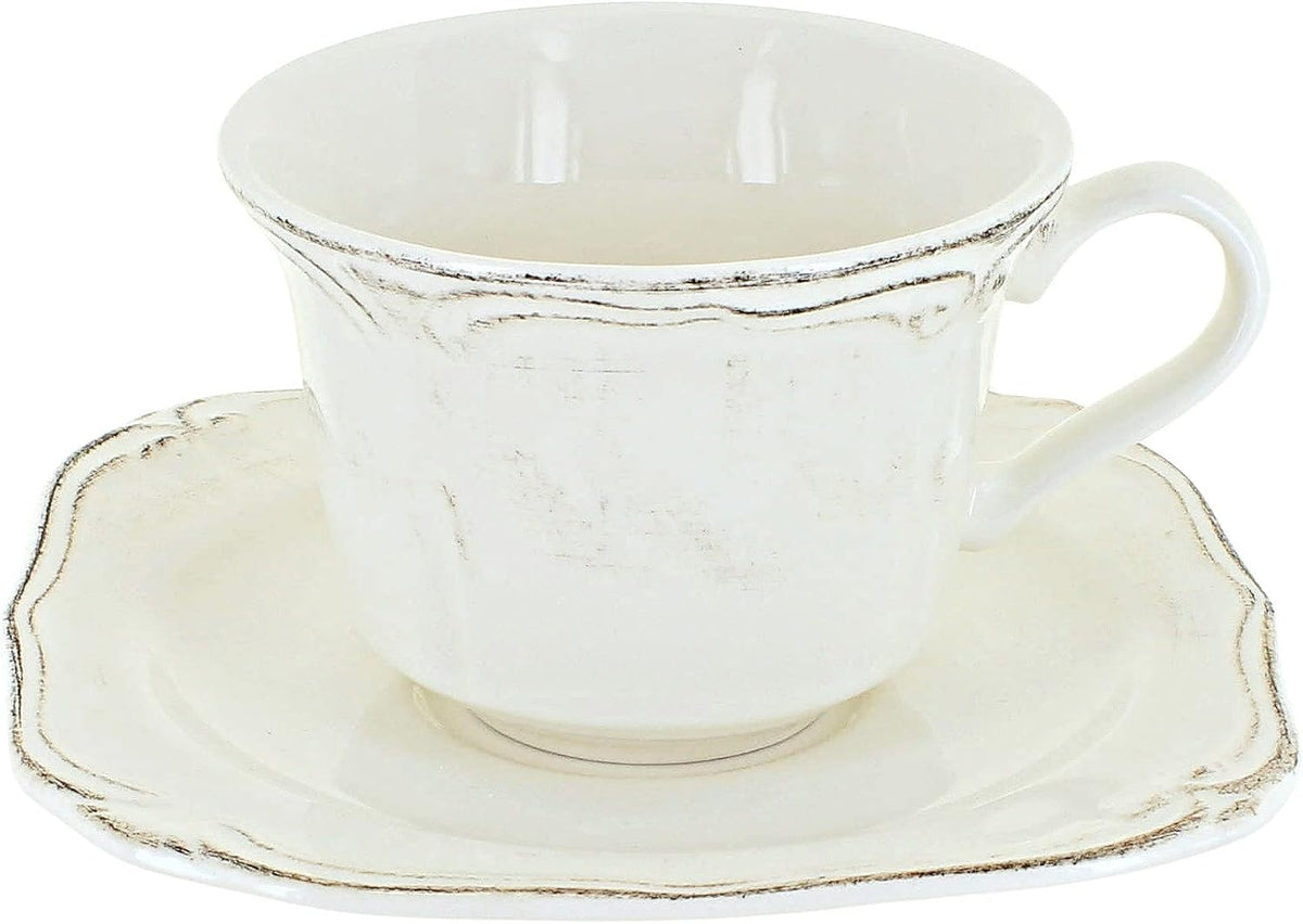 Blue Rose Polish Pottery Country Chic Cup and Saucer front view ceramic tableware