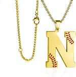Baseball Initial Necklace for Boys Men A-Z Letter Necklaces Chain Stainless Steel Pendant with Accessories Sport Charm Baseball Gifts for Team Player Athlete Lover Fans... - Image 13