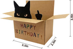 AMINORD funny cat birthday card folded view with dimensions