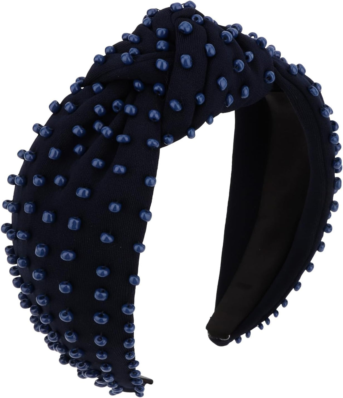YISSION 1PC Pearl Knotted Headband for Women Non Slip Beaded Headband Wide Pearl Headbands Jeweled Embellished Hairband Off-white Head Band Hair Accessories for Women Girls - Image 14