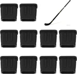 Fukaisu rubber hockey stick end plugs ten pack front view showing durable black protective caps.