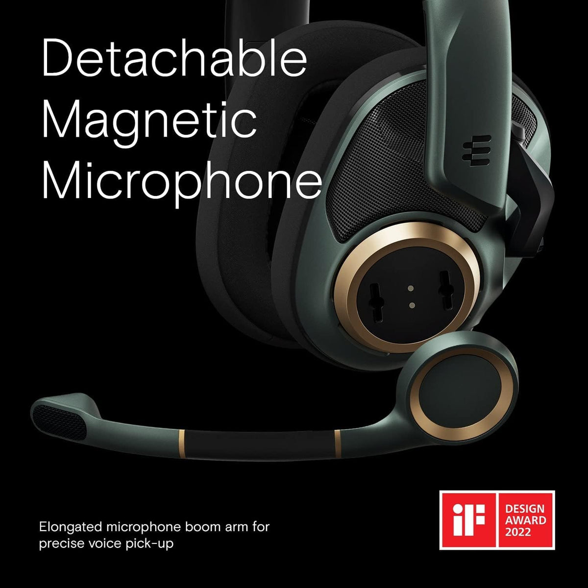 EPOS H6Pro gaming headset detachable magnetic microphone close up
