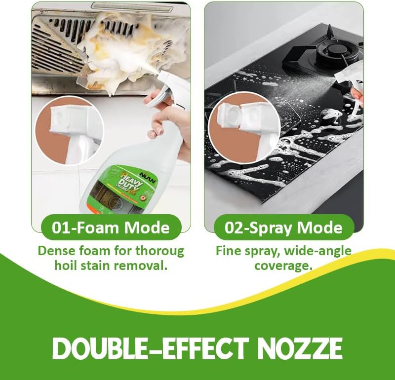 Mint scented heavy duty degreaser erasing oil stains on kitchen tiles
