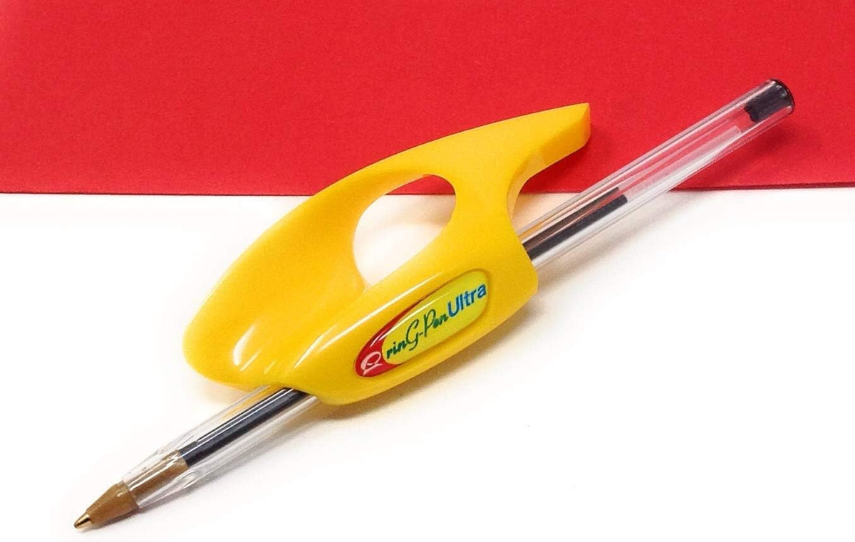 RinG-Pen Ultra Small Yellow grip support shown with pen